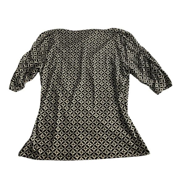 Geometric Print Surplice Wrap Top Black White Style & Co XL - Picture 5 of 5